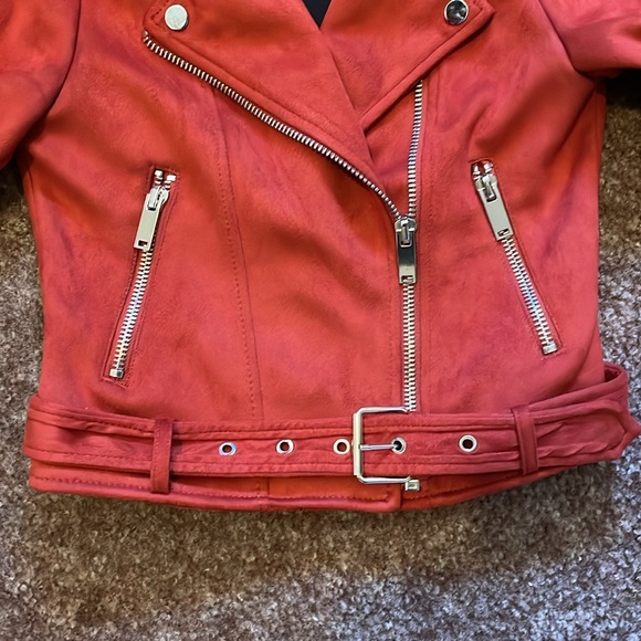 Primark velour crop jacket with zip and pockets Size S - Picture 3 of 6